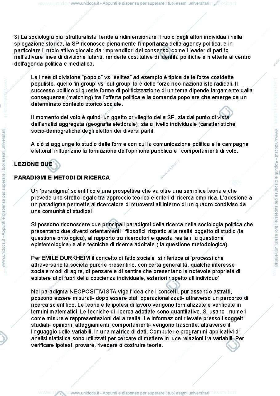 Anteprima pagina 2 — Appunto sociologia politoca