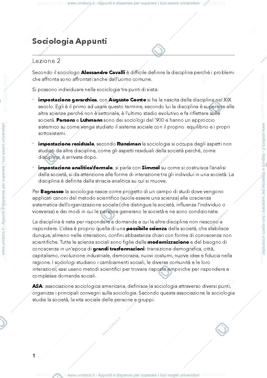 Anteprima pagina 1 — Sociologia 