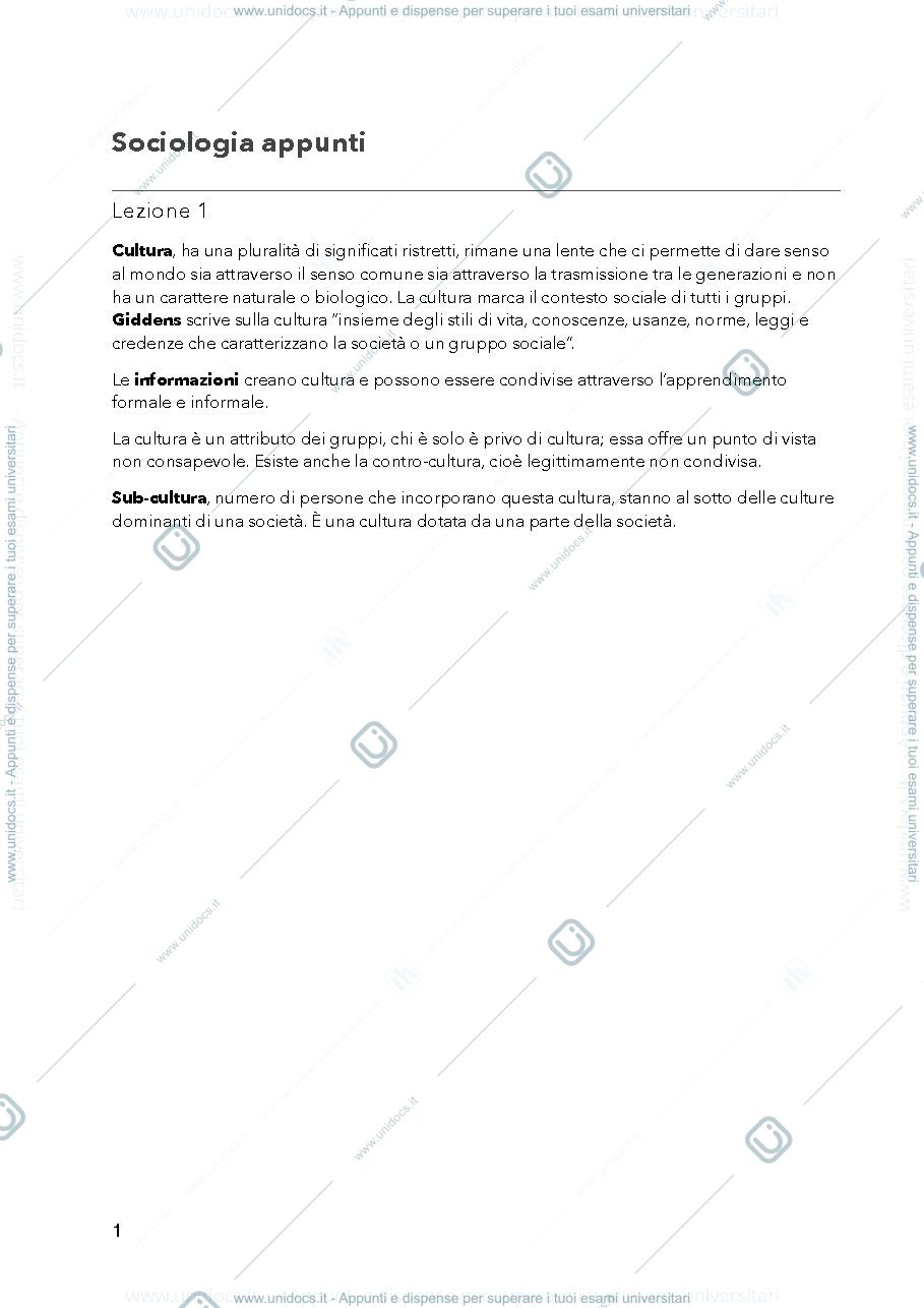 Anteprima pagina 1 — sociologia