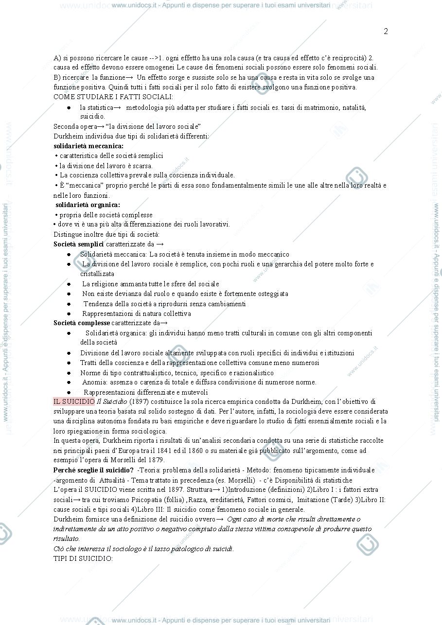 Anteprima pagina 2 — Appunti sociologia  primo anno università