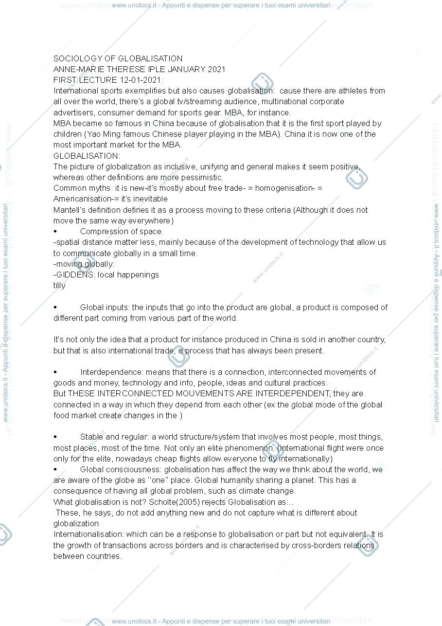 Anteprima pagina 1 — sociology of globalisation part 1