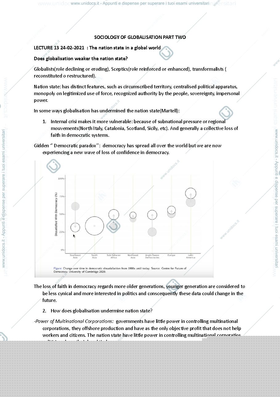 Anteprima pagina 1 — Sociology of globalisation part 2