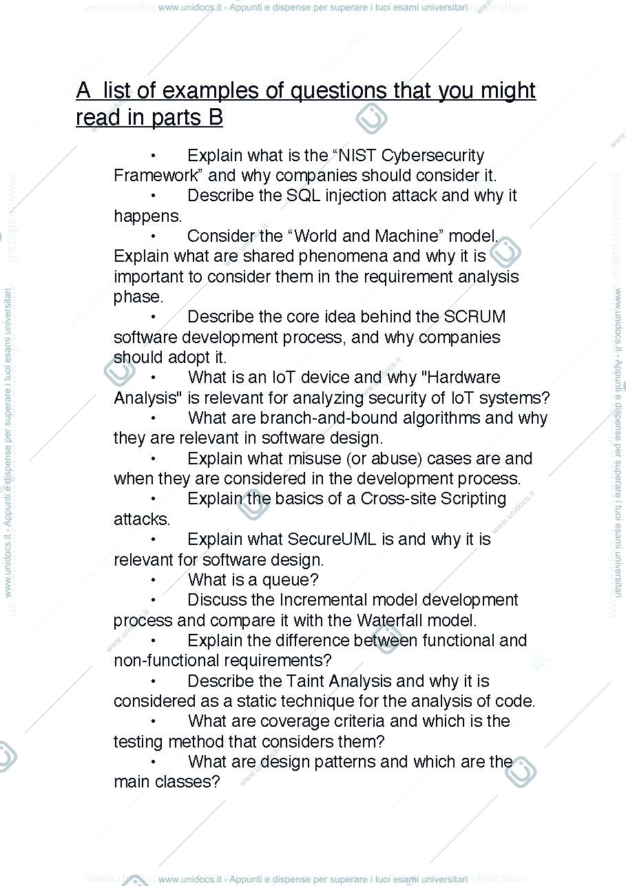 Anteprima pagina 1 — esempi domande