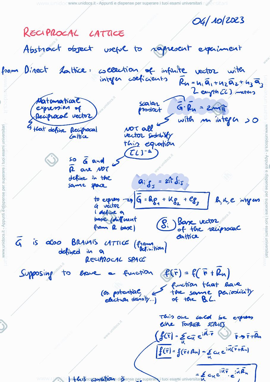 Anteprima pagina 1 — Reciprocal lattice