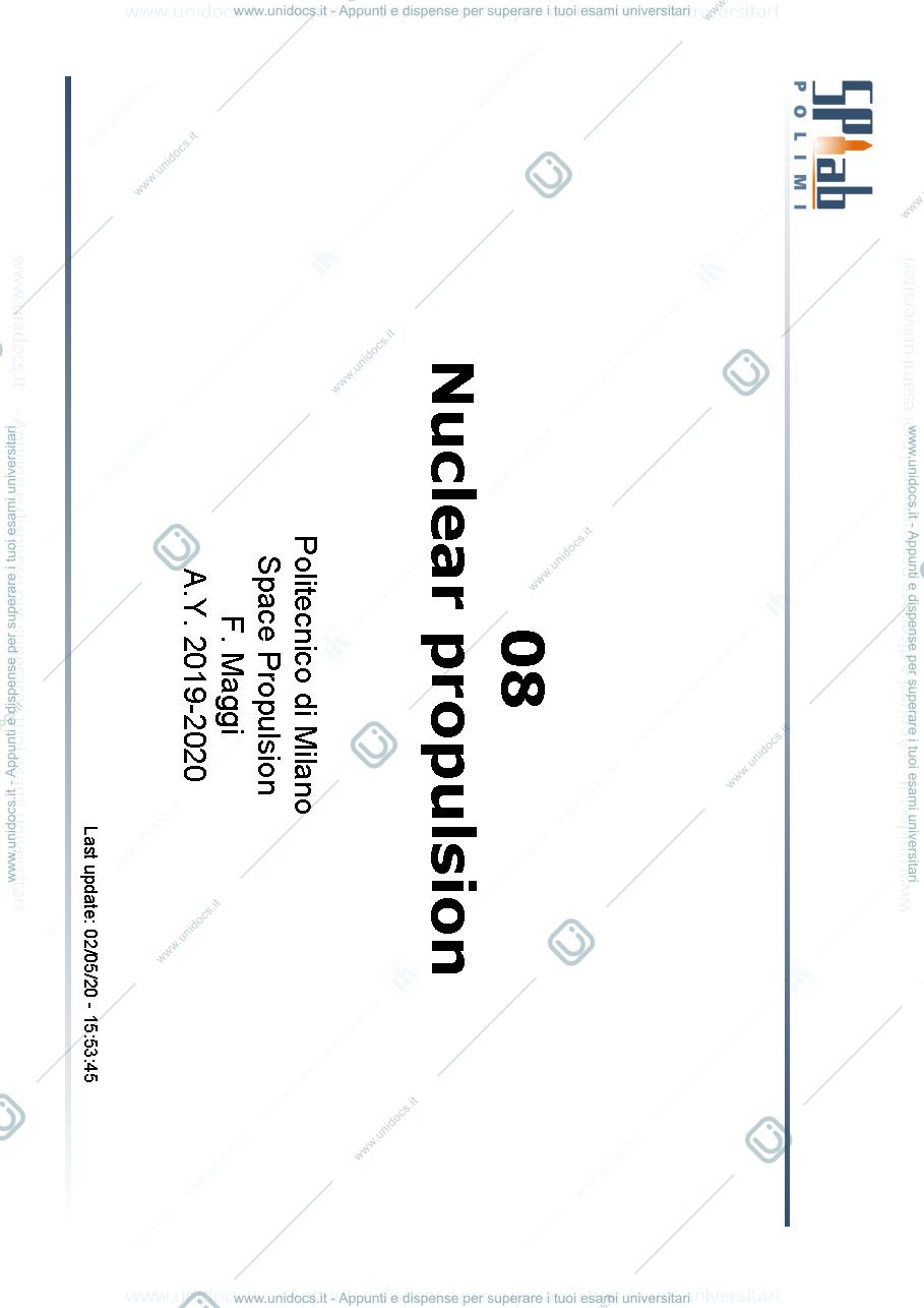 Anteprima pagina 1 — Space propulsion Slide commentate