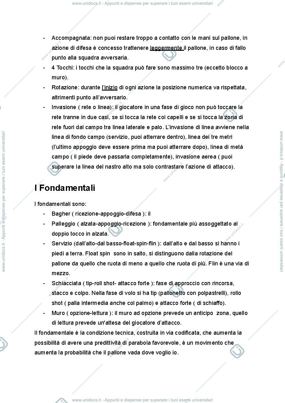 Anteprima pagina 2 — Volley riassunto schematico