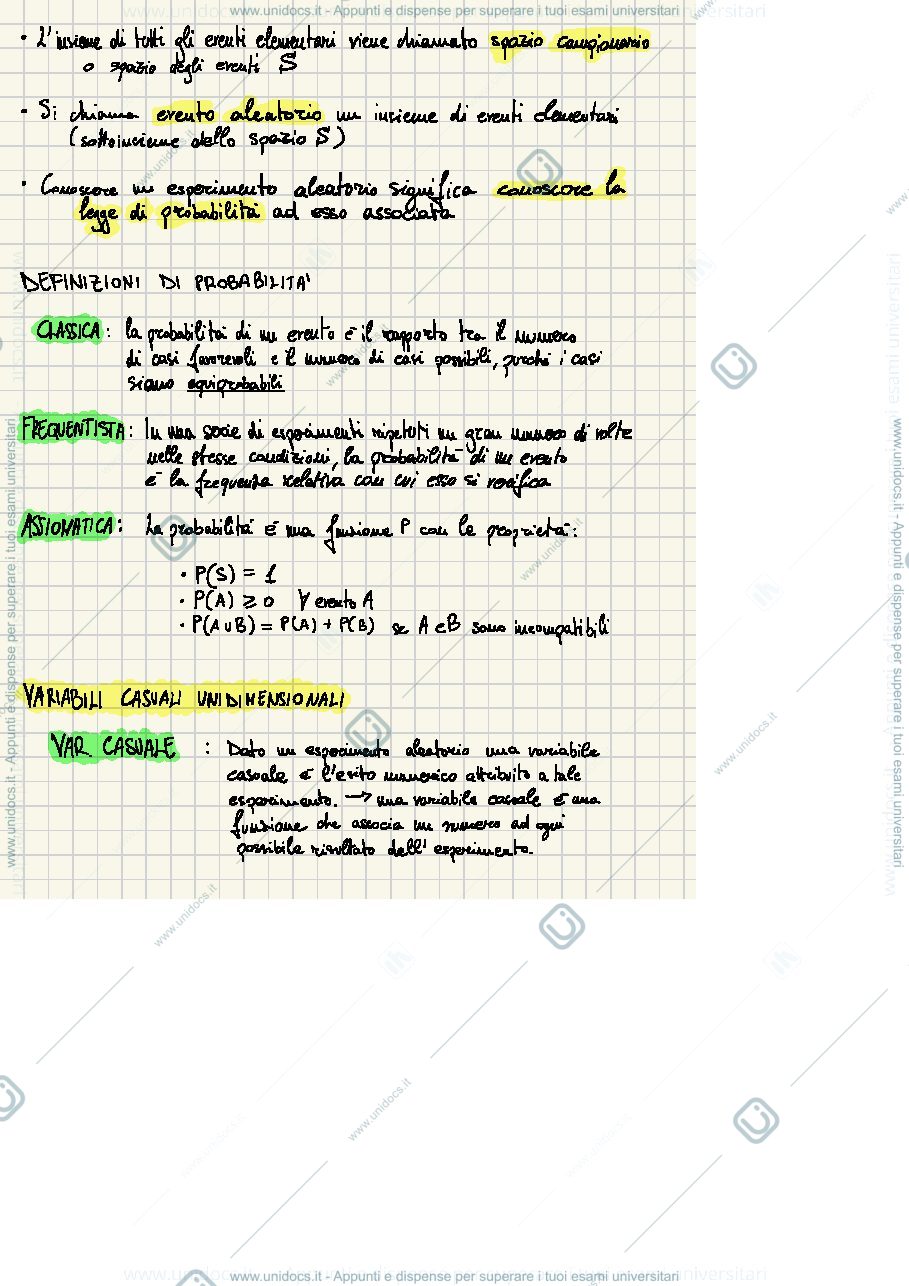 Anteprima pagina 2 — Appunti di Probabilità