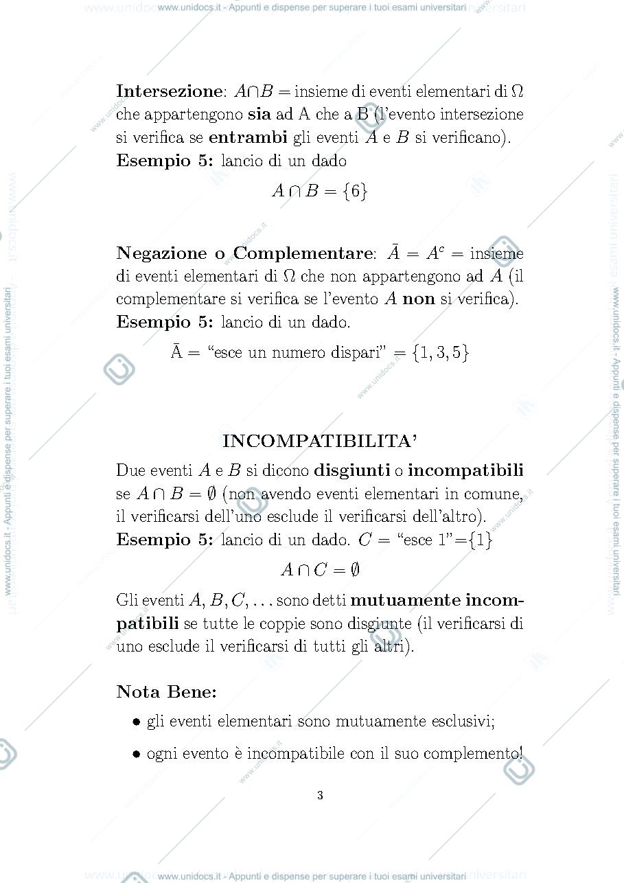 Anteprima pagina 3 — dispensa sulla probabilità 