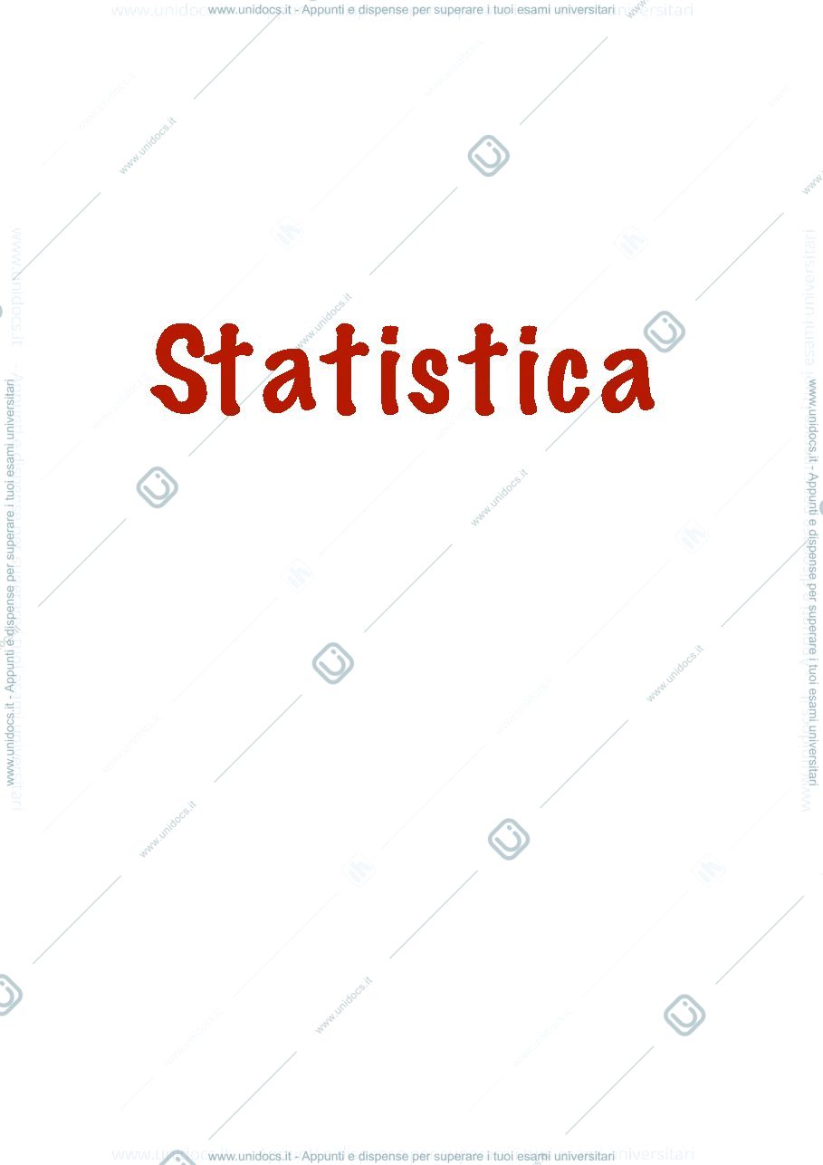 Anteprima pagina 1 — STATISTICA - 1° ANNO