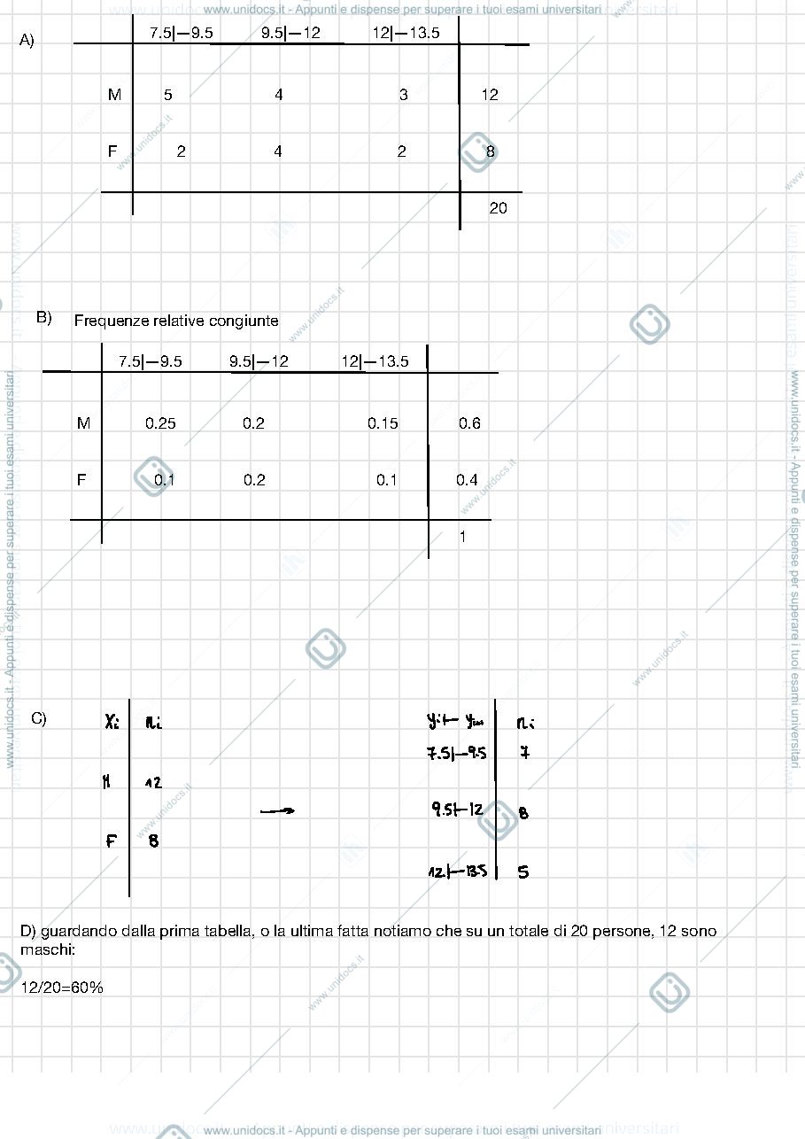 Anteprima pagina 2 — diversi esercizi prima parte corso statistica