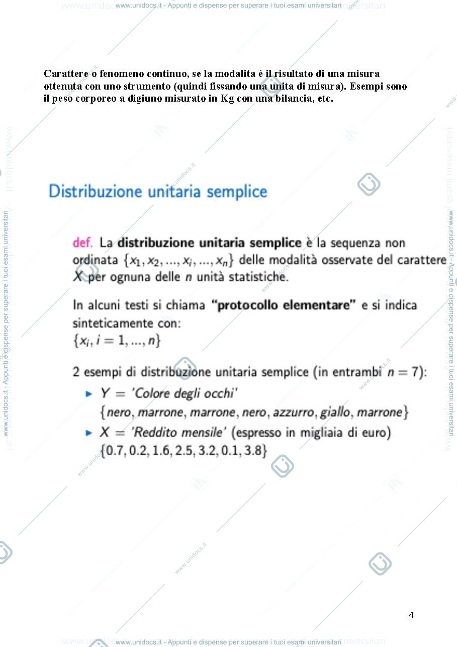 Anteprima pagina 4 — Statistica riassunto