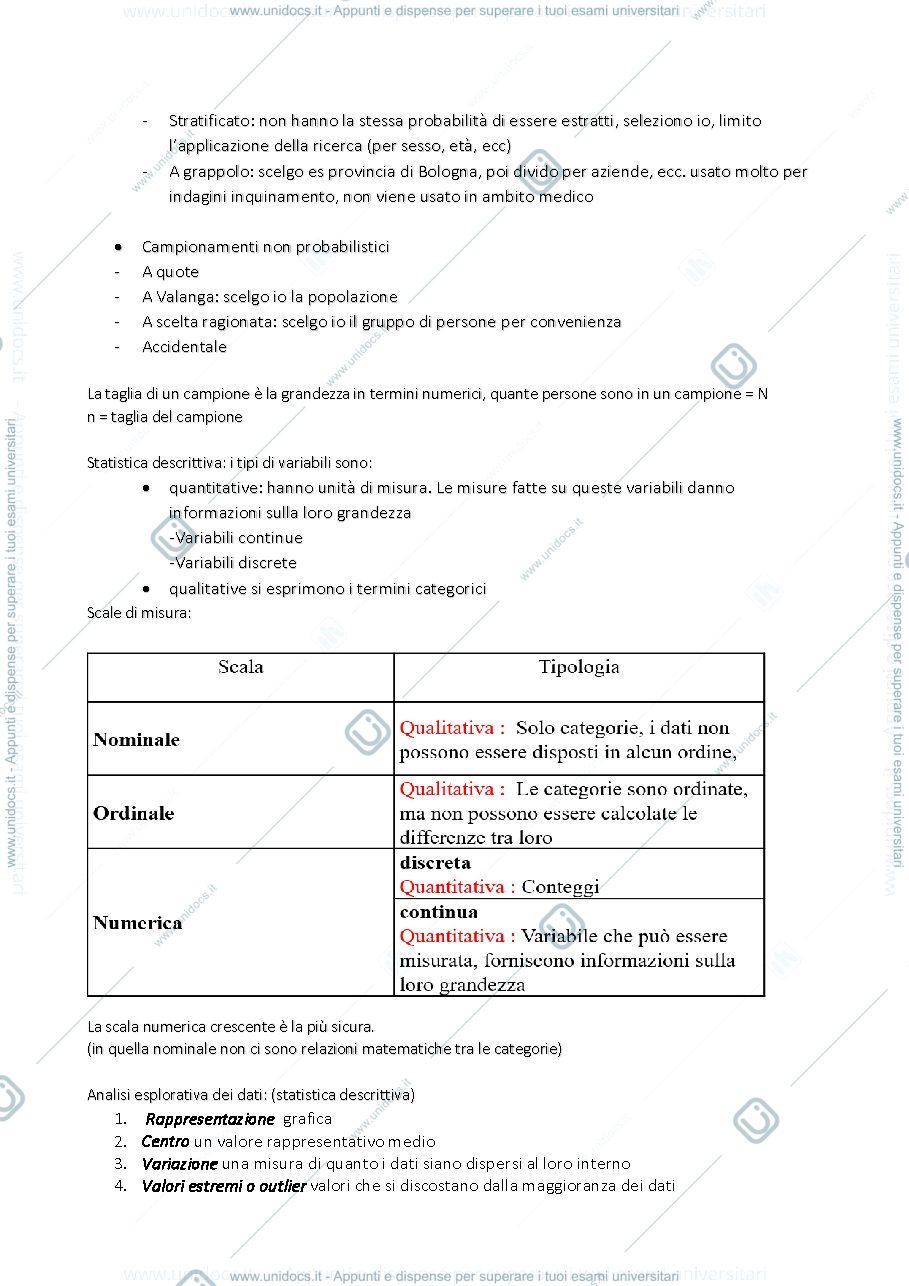 Anteprima pagina 2 — APPUNTI DI STATISTICA MEDICA PRIMO ANNO