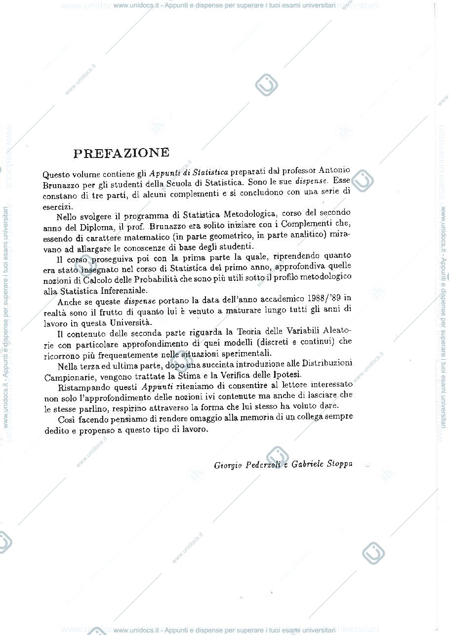 Anteprima pagina 3 — Appunti statistica