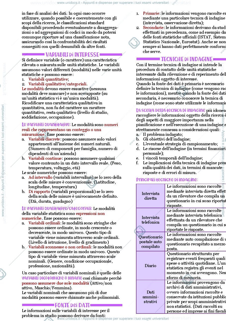 Anteprima pagina 3 — appunti di statistica e probabilità