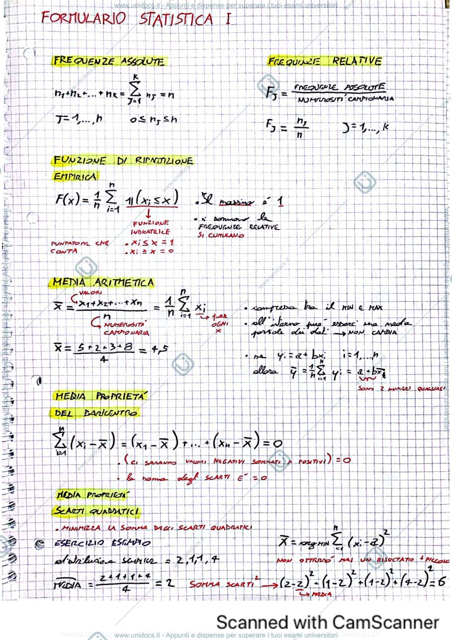 Anteprima pagina 1 — formulario statistica 1