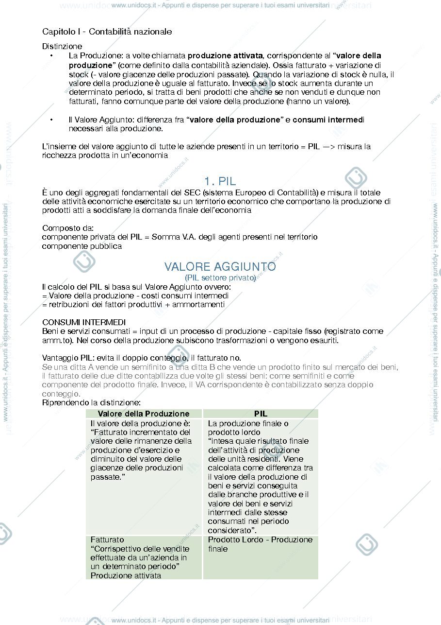 Anteprima pagina 1 — Appunti di Statistica Economica I 