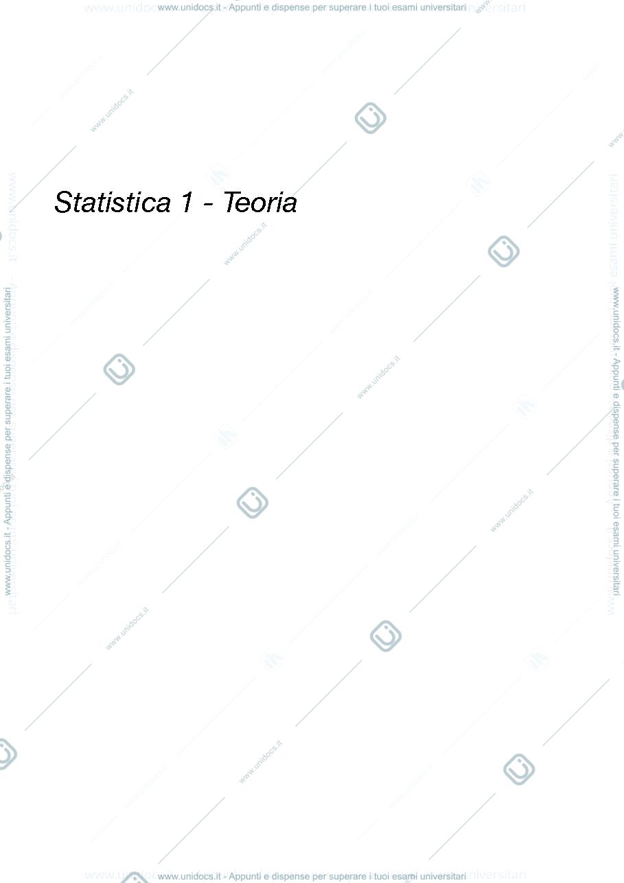 Anteprima pagina 1 — Statistica 1 - Parte 1