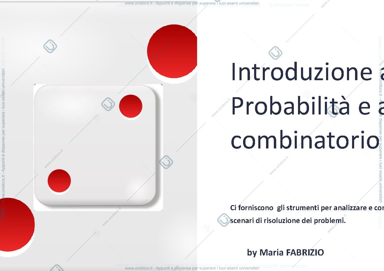 Anteprima pagina 1 — Calcolo della probabilità 