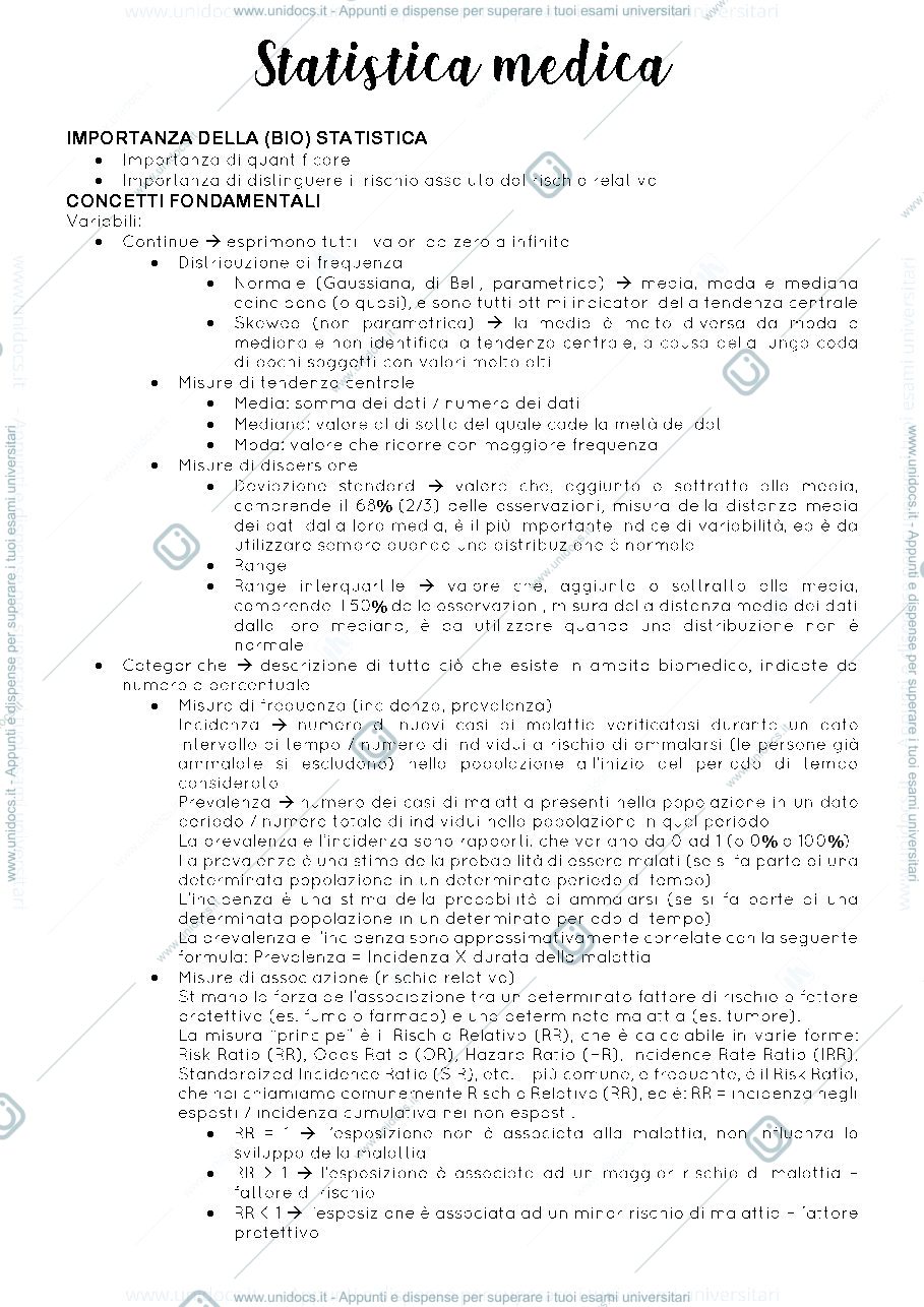 Anteprima pagina 1 — statistica medica 