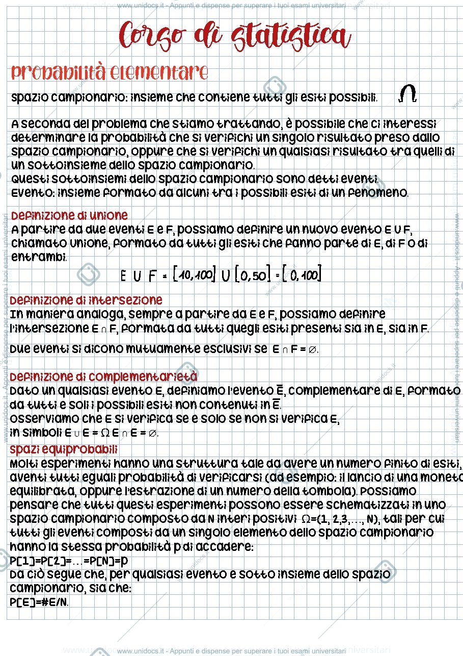 Anteprima pagina 1 — Statistica 