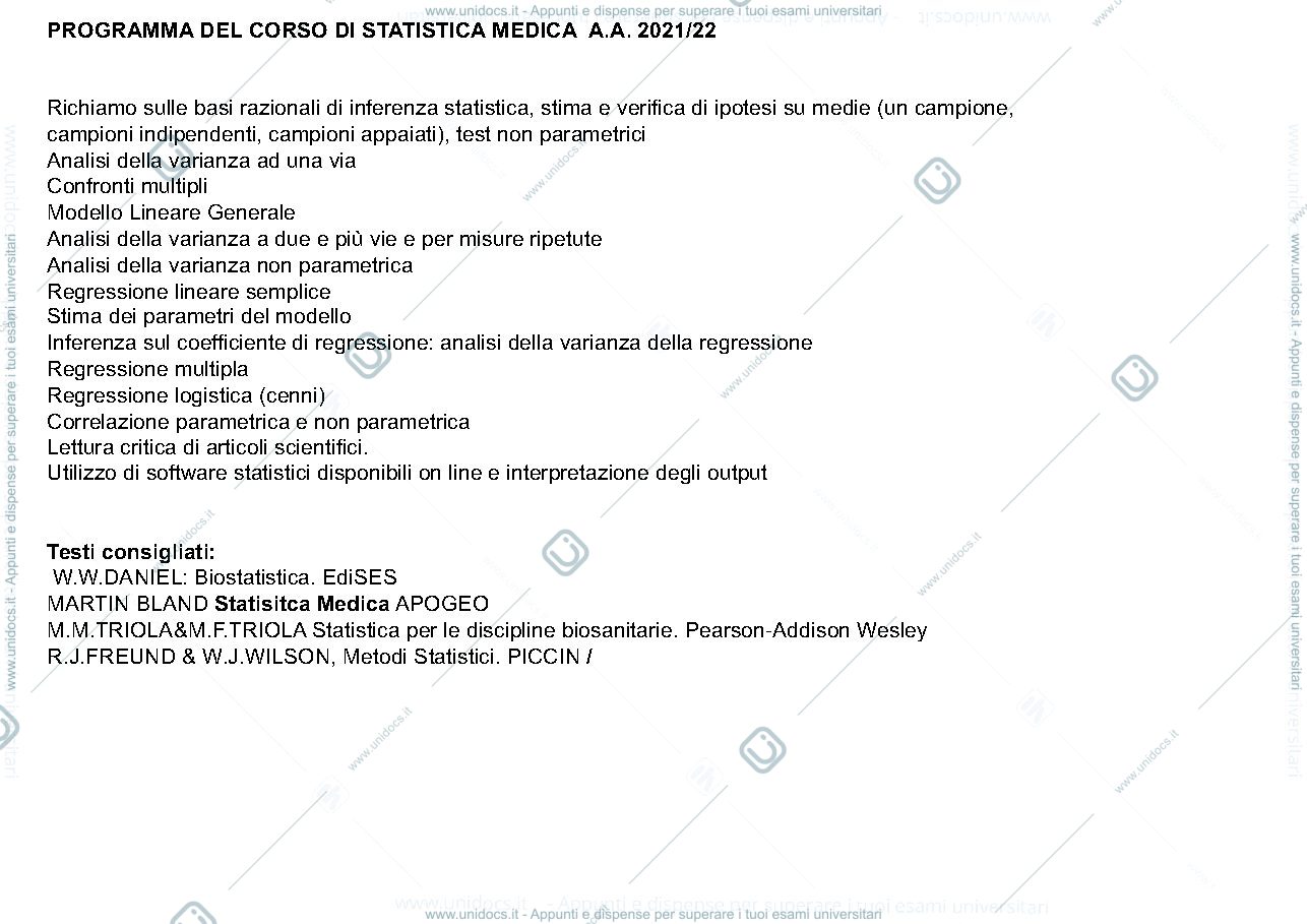 Anteprima pagina 1 — Slide Statistica 