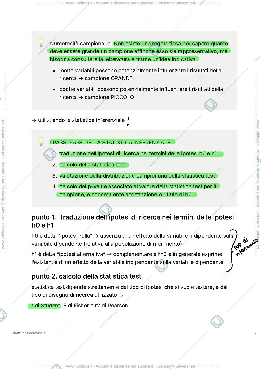 Anteprima pagina 2 — Appunti Statistica Inferenziale