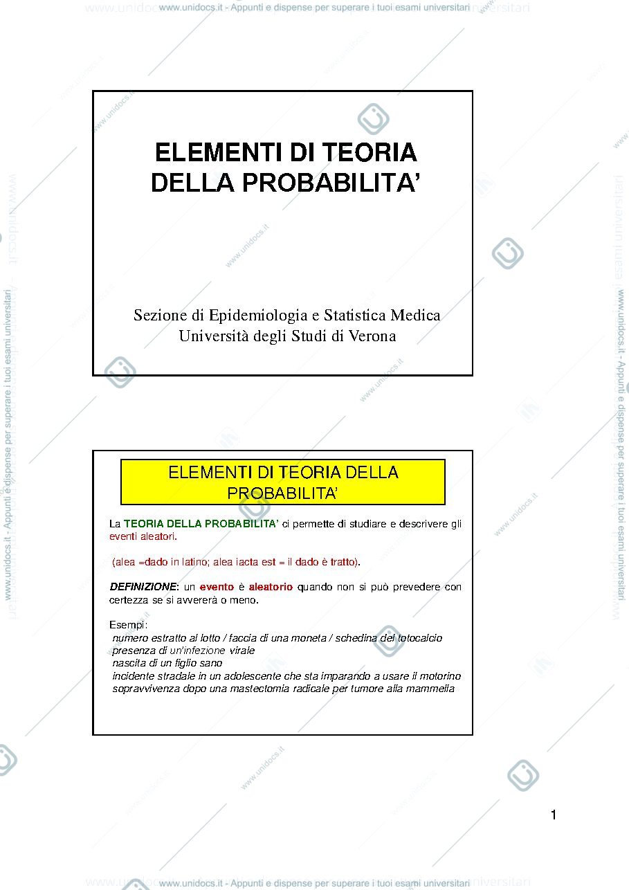 Anteprima pagina 1 — probabilità