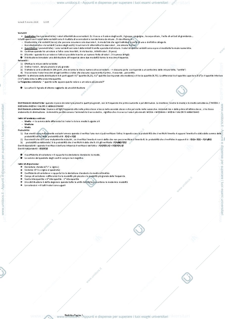 Anteprima pagina 1 — Variabili