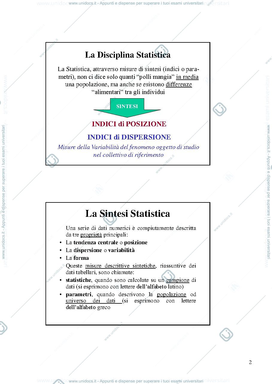 Anteprima pagina 2 — statistica descrittiva