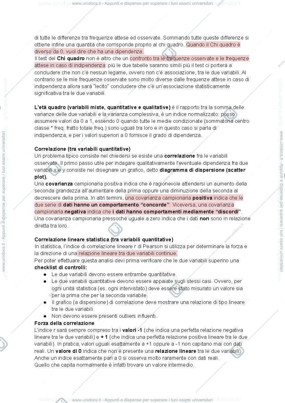 Anteprima pagina 3 — Appunti statistica