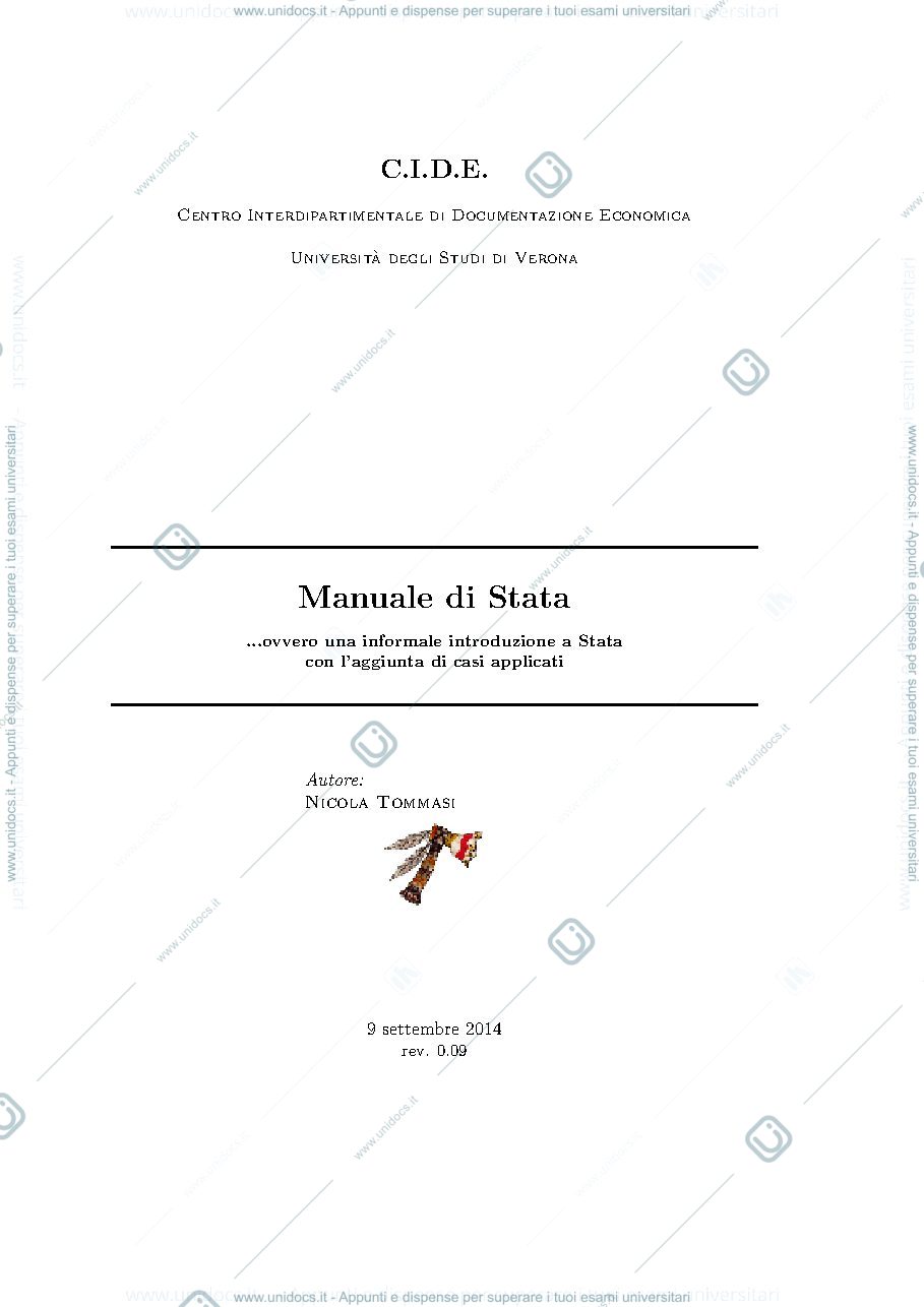 Anteprima pagina 1 — Stata 