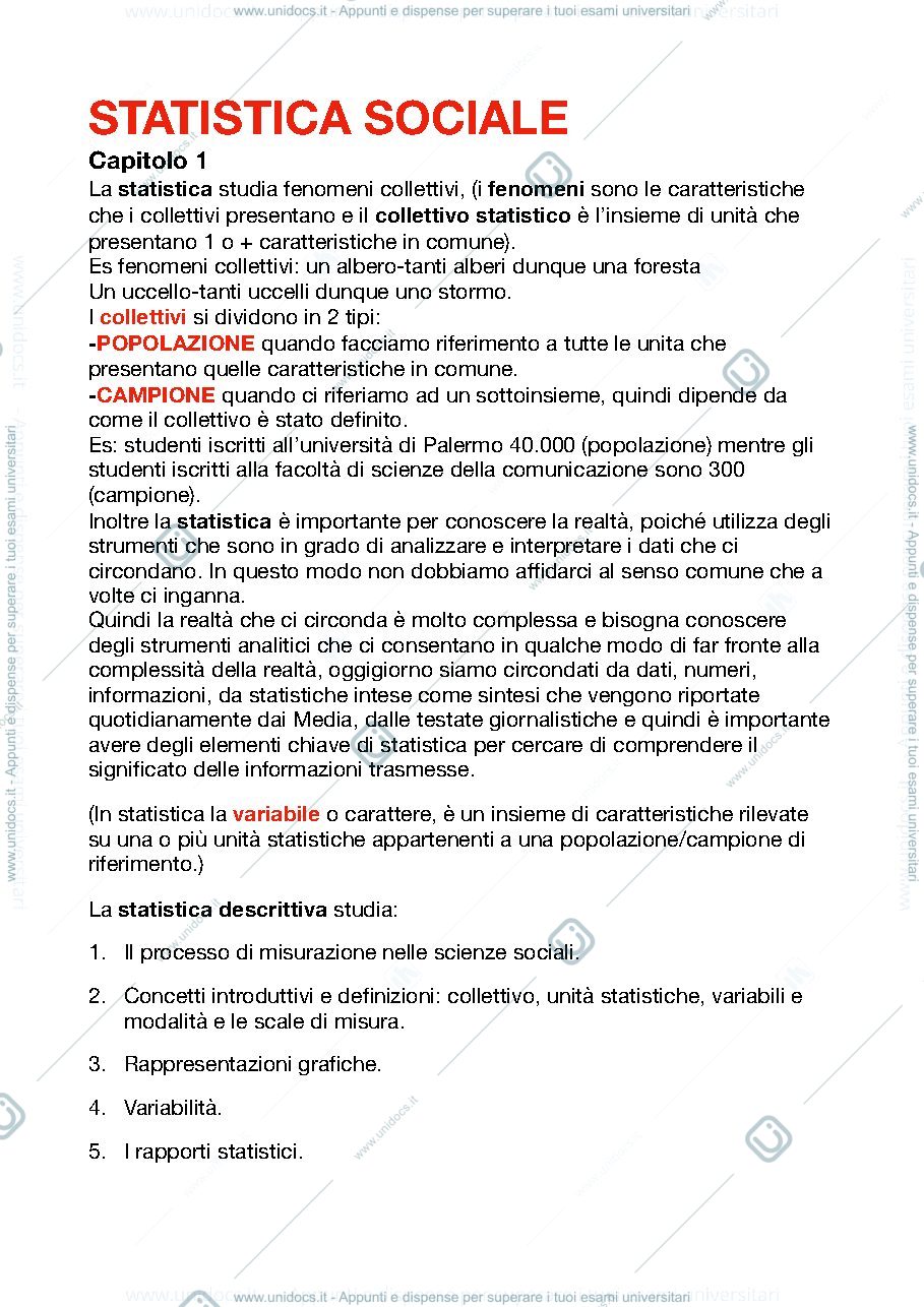 Anteprima pagina 1 — Statistica