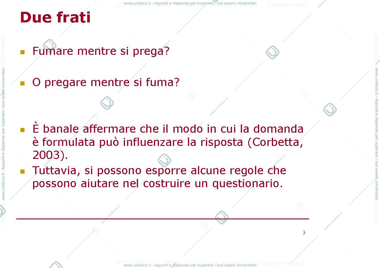 Anteprima pagina 3 — formulazione delle domande