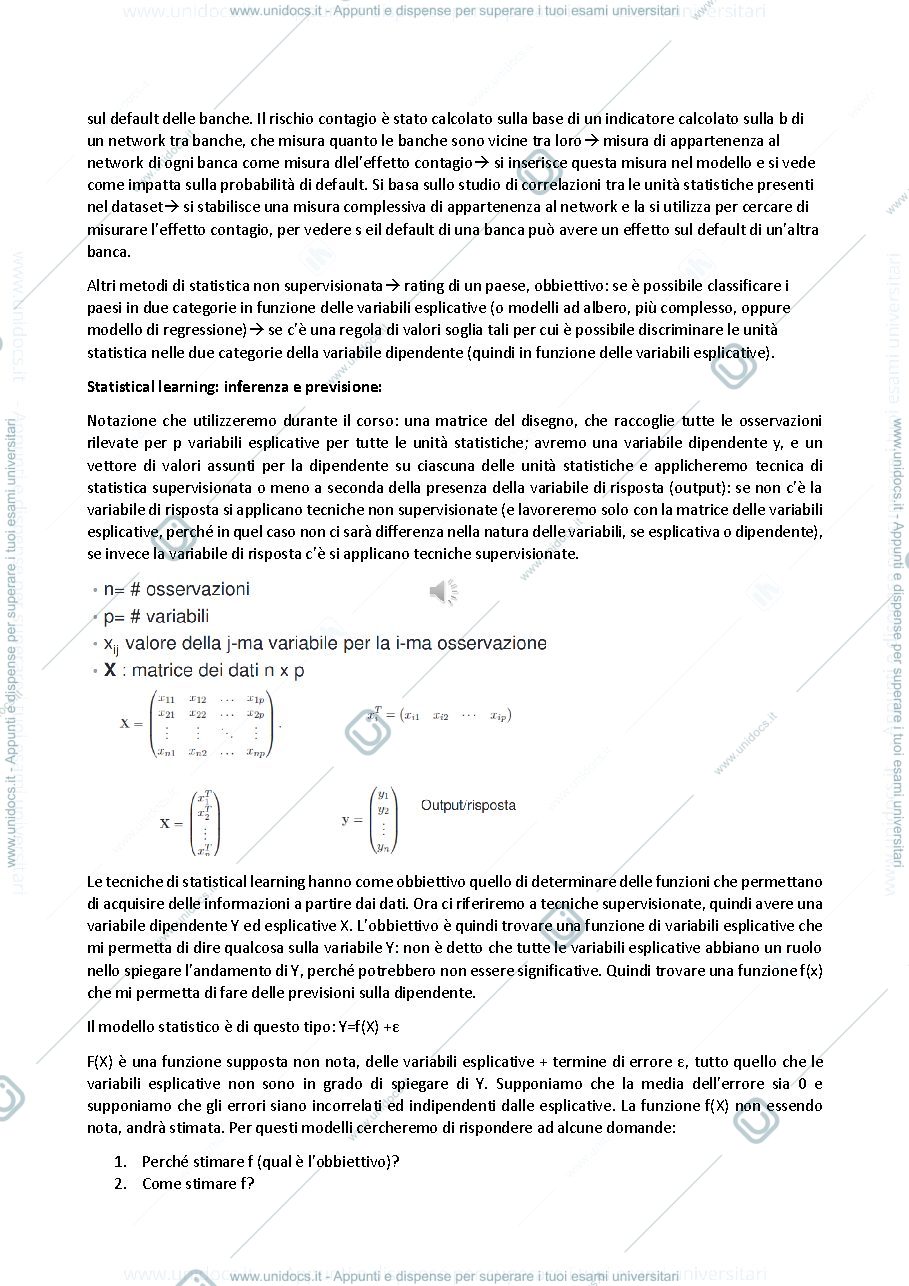 Anteprima pagina 3 — Appunti di Statistica (statistical learning) 