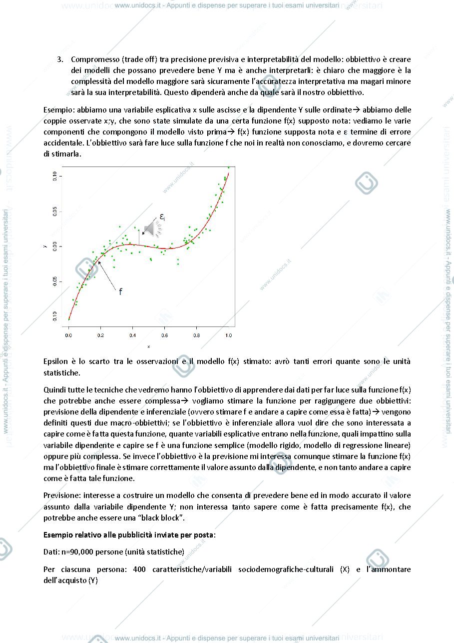 Anteprima pagina 4 — Appunti di Statistica (statistical learning) 