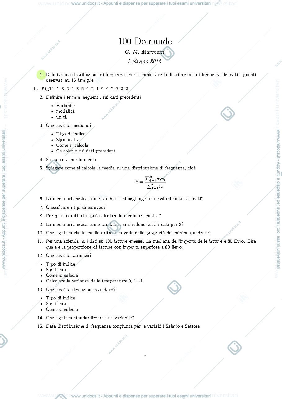 Anteprima pagina 1 — 100 domande