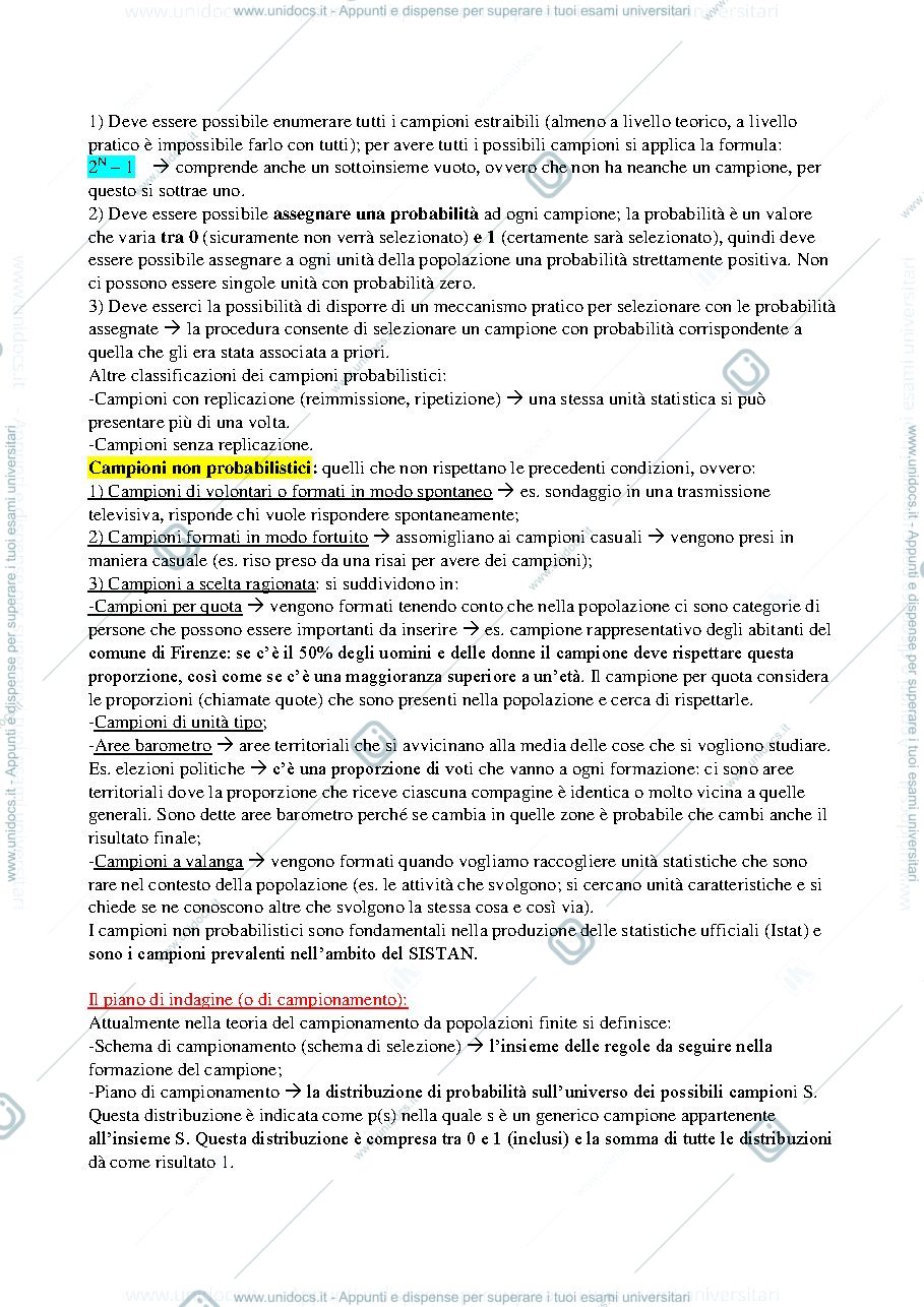 Anteprima pagina 2 — Appunti pt. 1 di statistica, prof. Giommi