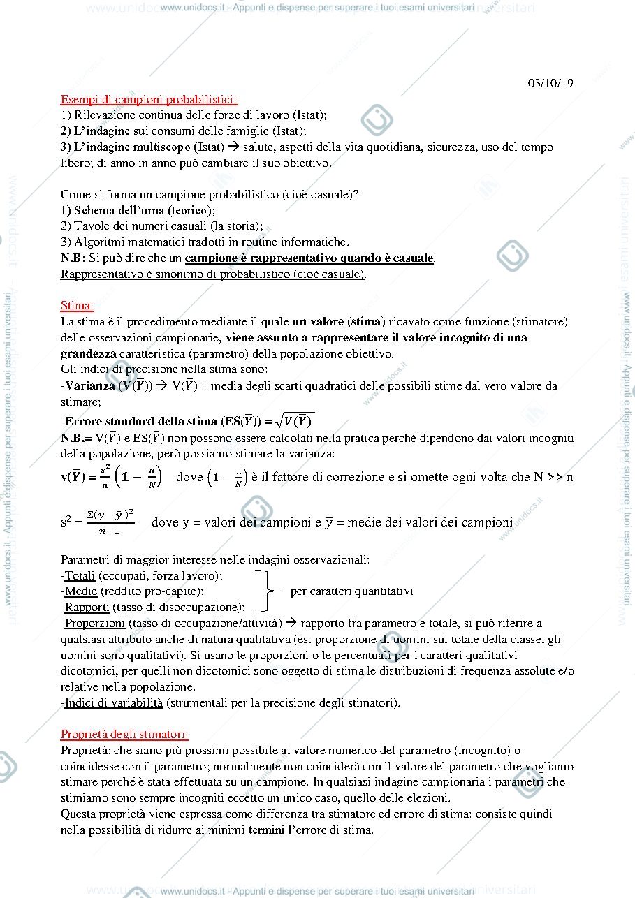 Anteprima pagina 3 — Appunti pt. 1 di statistica, prof. Giommi