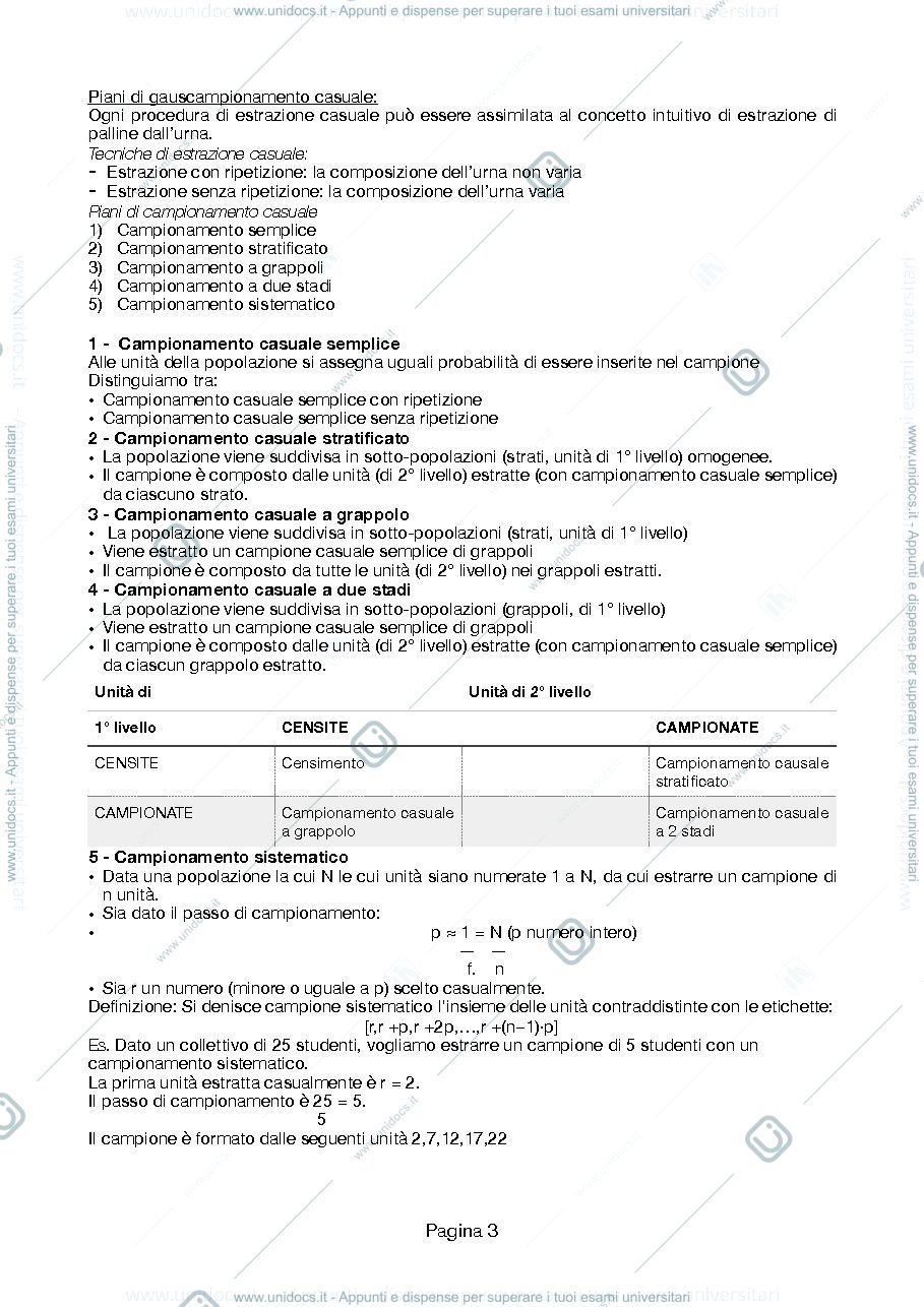 Anteprima pagina 3 — Statistica, appunti - MASSARI