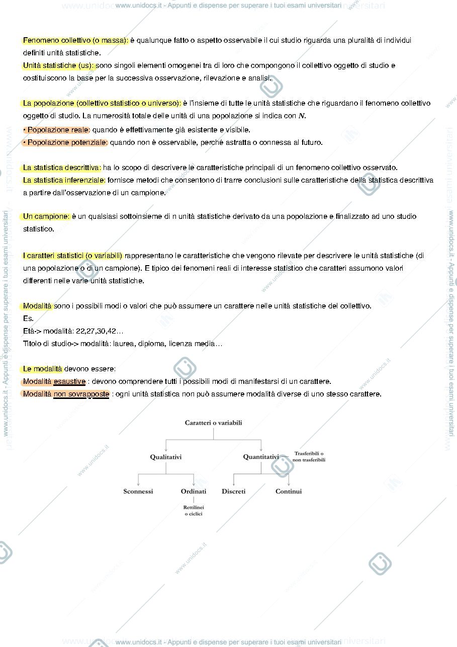 Anteprima pagina 1 — Statistica 