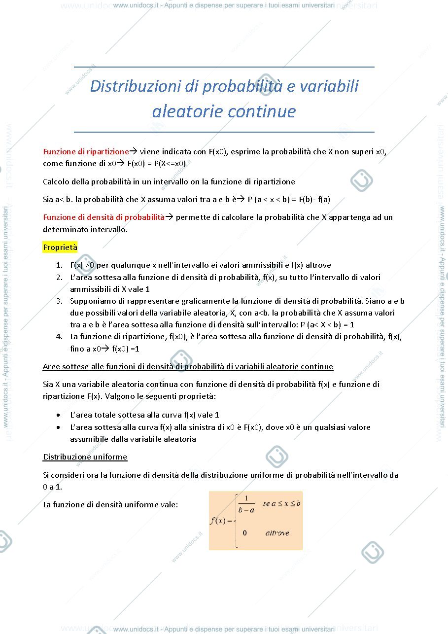Anteprima pagina 1 — 6 distribuzioni di probabilità