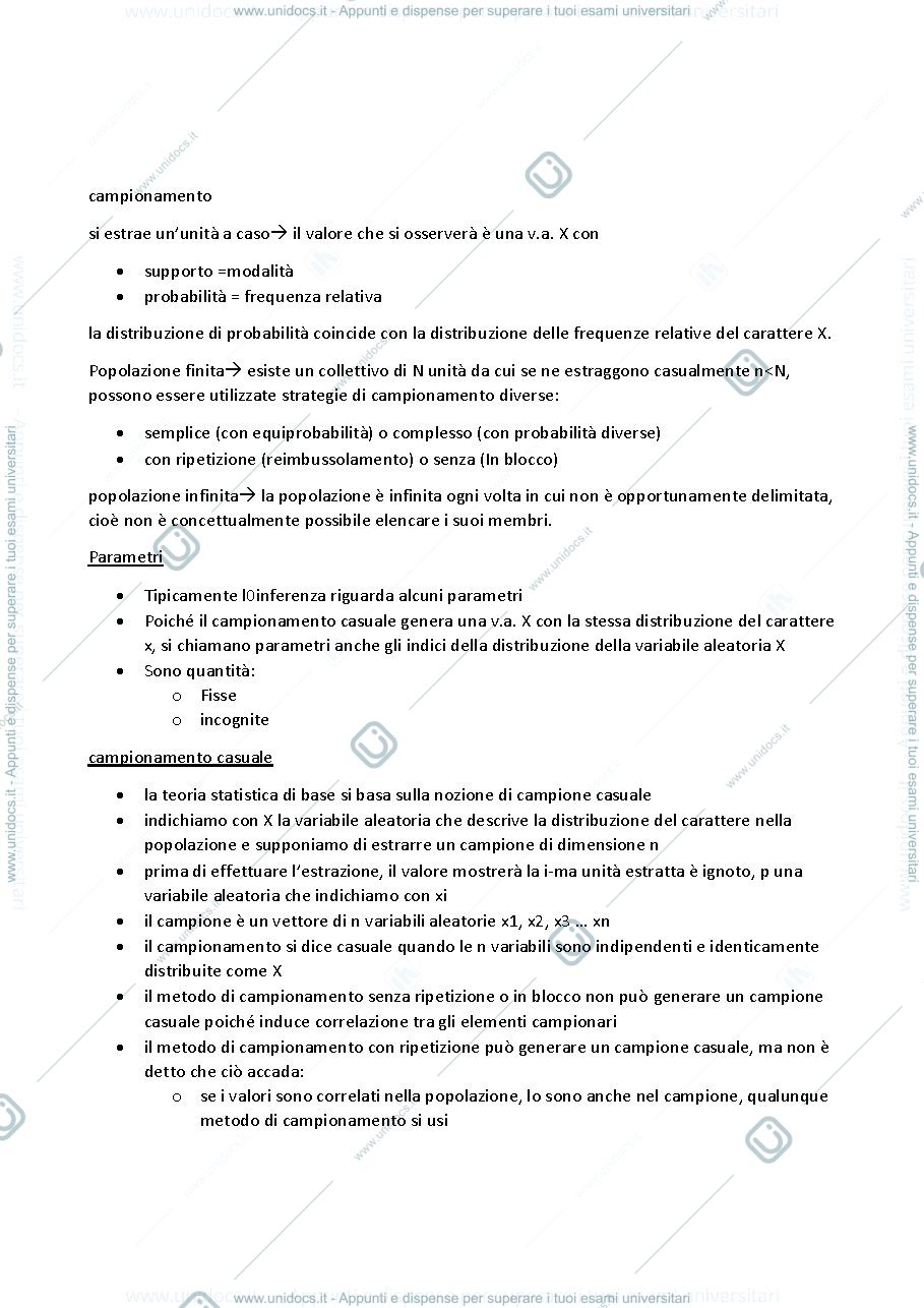 Anteprima pagina 2 — 7 distribuzioni campionarie