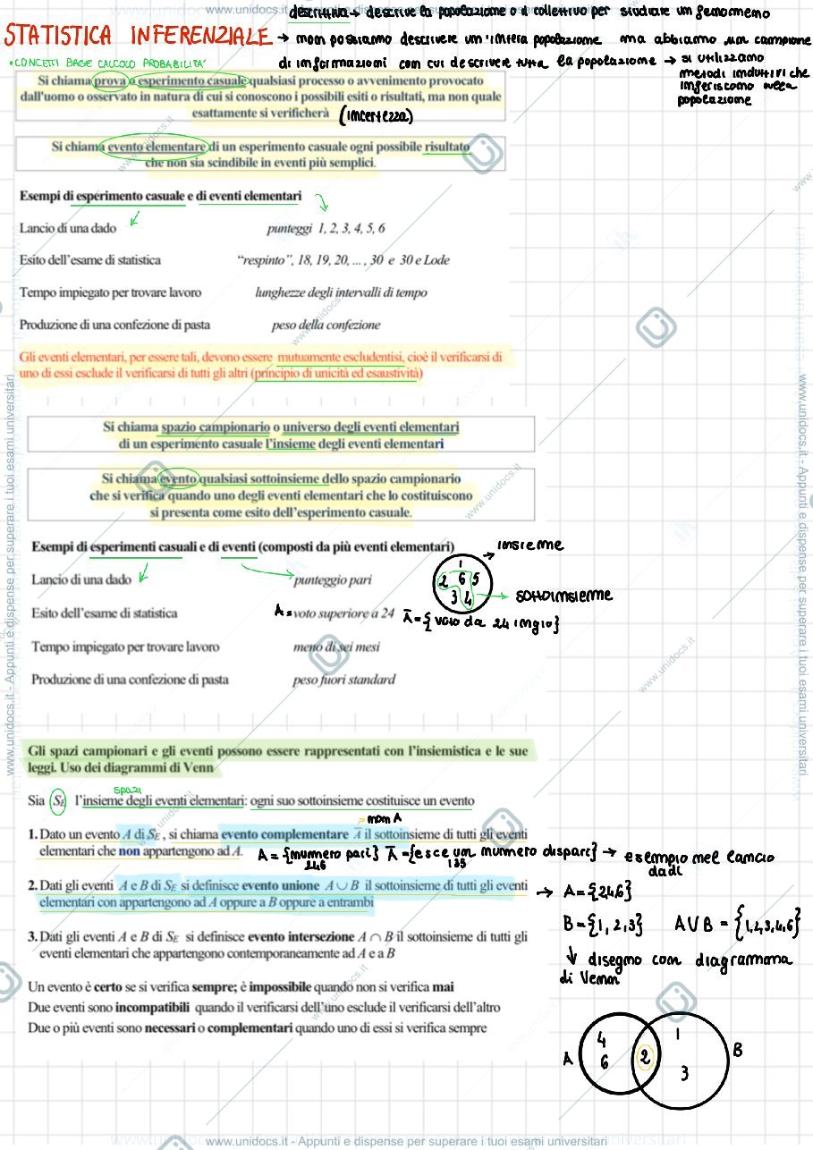 Anteprima pagina 1 — Statistica inferenziale