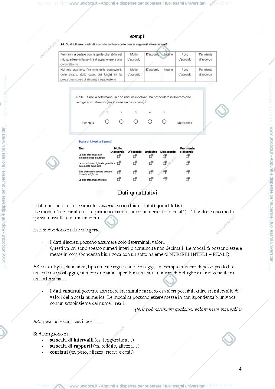 Anteprima pagina 4 — appunti statistica 