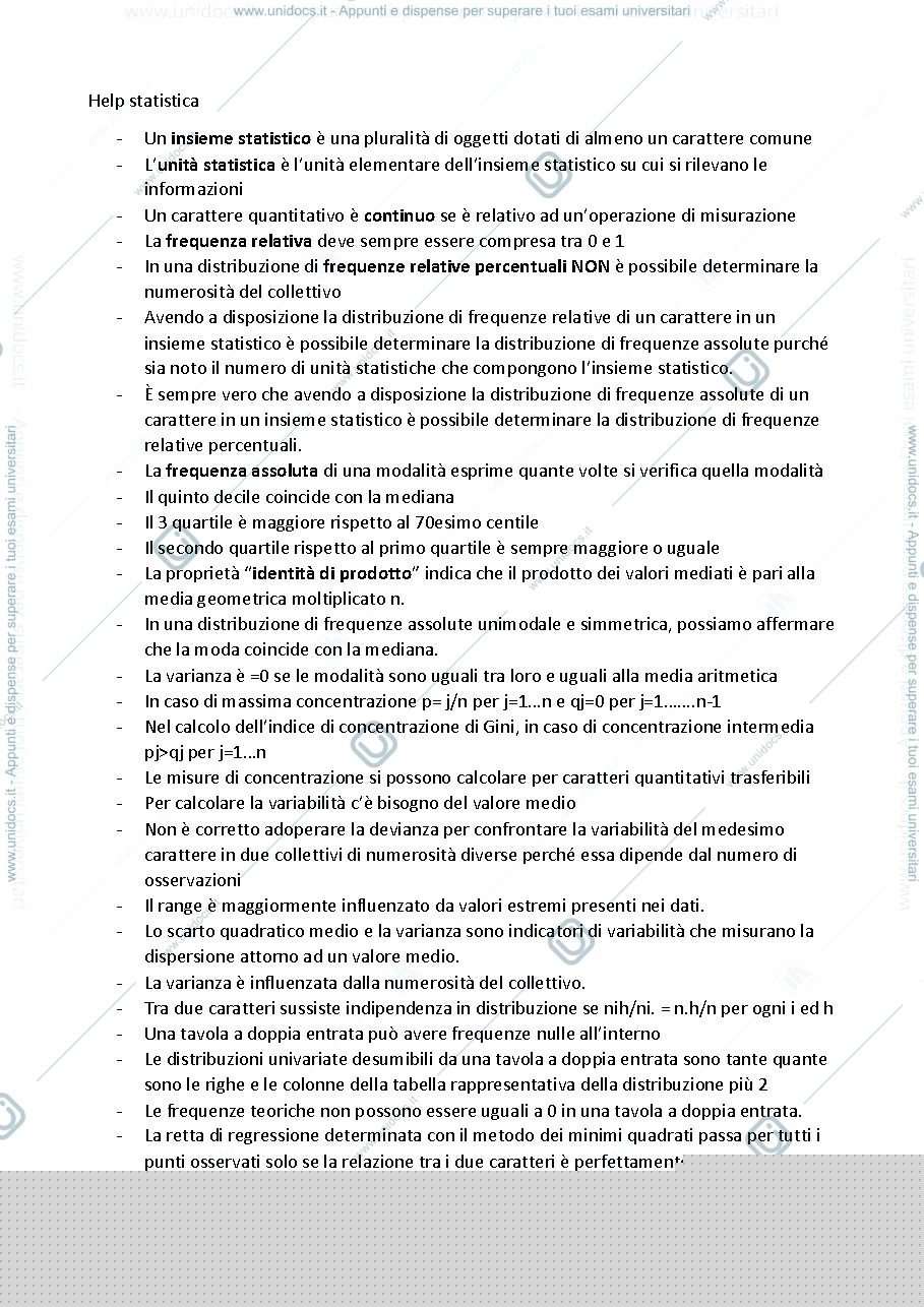 Anteprima pagina 1 — Statistica 