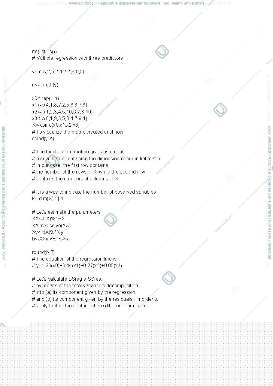 Anteprima pagina 1 — regression in matrix form