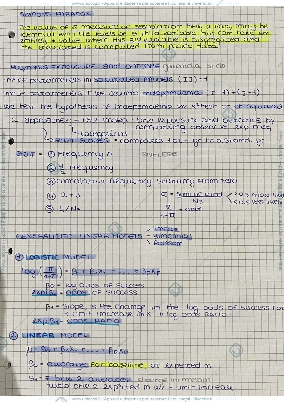 Anteprima pagina 1 — Schemi statistics for health economics 