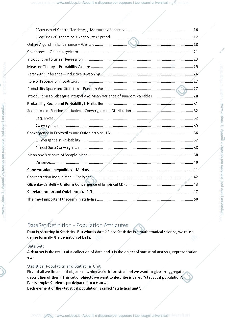 Anteprima pagina 2 — Statistics Notes - Up to lesson 7