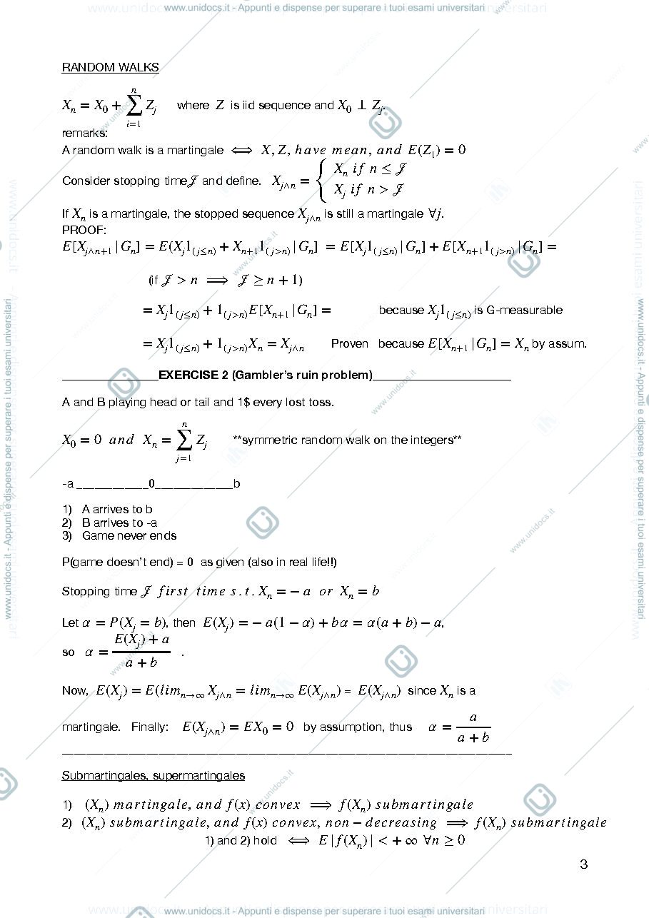 Anteprima pagina 3 — Stochastic Processes riassunti per esame