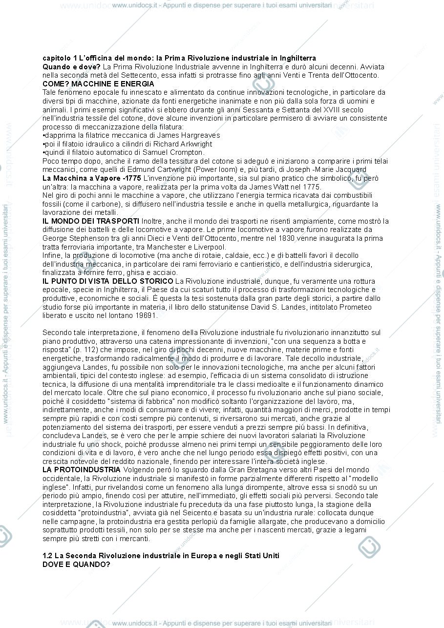 Anteprima pagina 1 — Storia contemporanea 